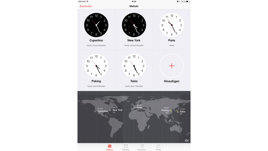 Die Uhr unter iOS 7