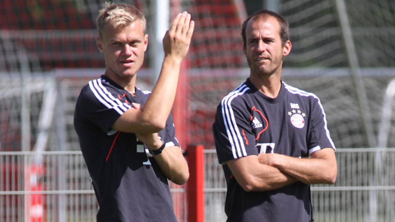 Ein Saison lang war der 27-jährige Sören Osterland (li.) Mehmet Scholls rechte Hand beim FC Bayern München.