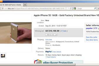 Auf eBay brachte ein goldfarbenes iPhone 5s dem Verkäufer nun 10.100 Dollar ein.