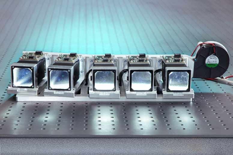LED-Matrix-Scheinwerfer mit fünf Modulen