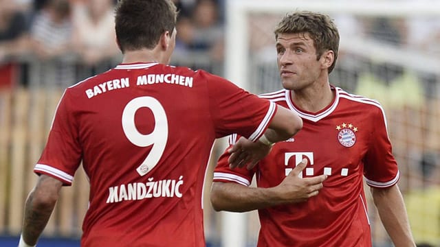 Mario Mandzukic (li.) könnte seinen Platz in der Sturmmitte an Thomas Müller verlieren. Mario Mandzukic (li.) könnte seinen Platz in der Sturmmitte an Thomas Müller verlieren.