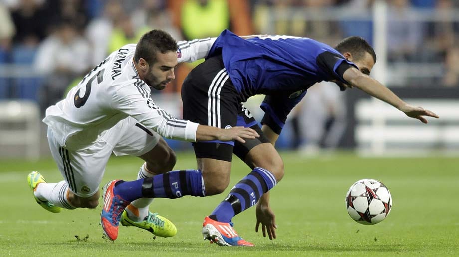 Nur selten gelingt es Team wie Kopenhagen (rechts Youssef Toutouh), die Startruppen wie Real Madrid (links Dani Carvajal) ins Straucheln zu bringen. Nur selten gelingt es Team wie Kopenhagen (rechts Youssef Toutouh), die Startruppen wie Real Madrid (links Dani Carvajal) ins Straucheln zu bringen.