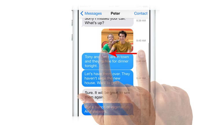 Der Nachrichten-Dienst unter iOS 7 zeigt seinem Nutzer endlich für jede SMS oder iMessage die Zeit an, zu der die Nachricht versendet wurde.