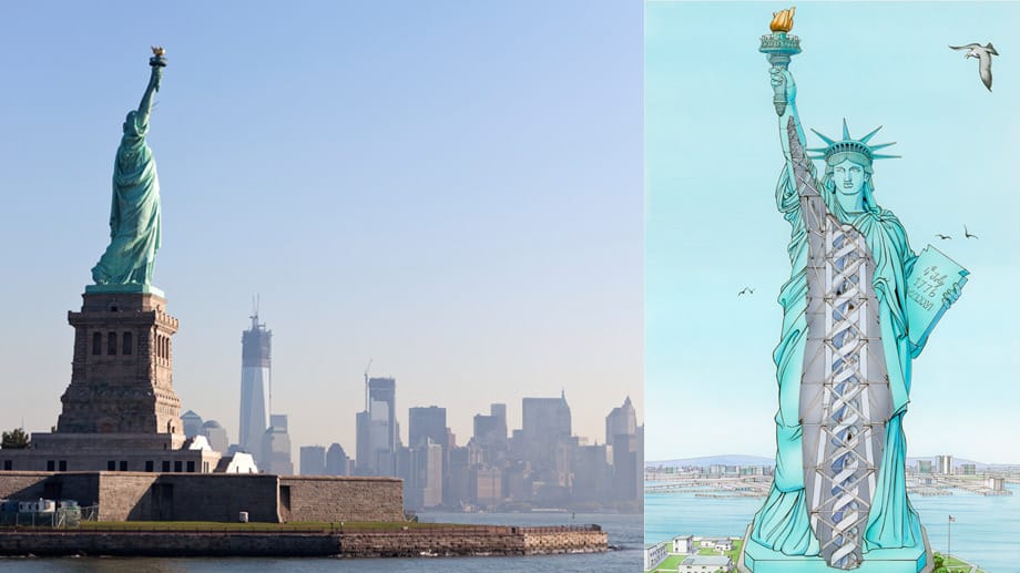 Die Freiheitsstatue ist eines der beliebtesten Touristen-Ziele in den USA. Die Freiheitsstatue ist eines der beliebtesten Touristen-Ziele in den USA.