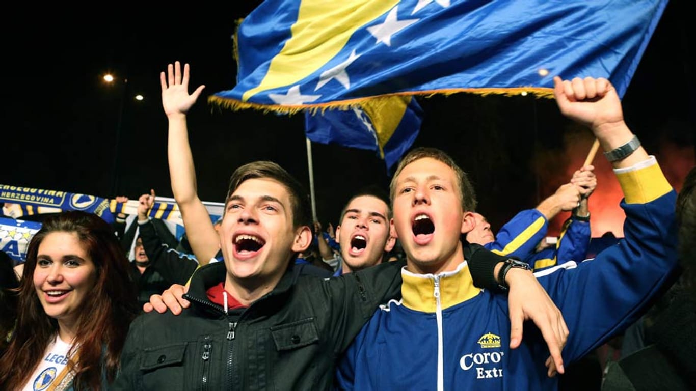 Riesige Stimmung in Sarajevo: Bosnien-Herzegowina spielt bei der WM 2014.