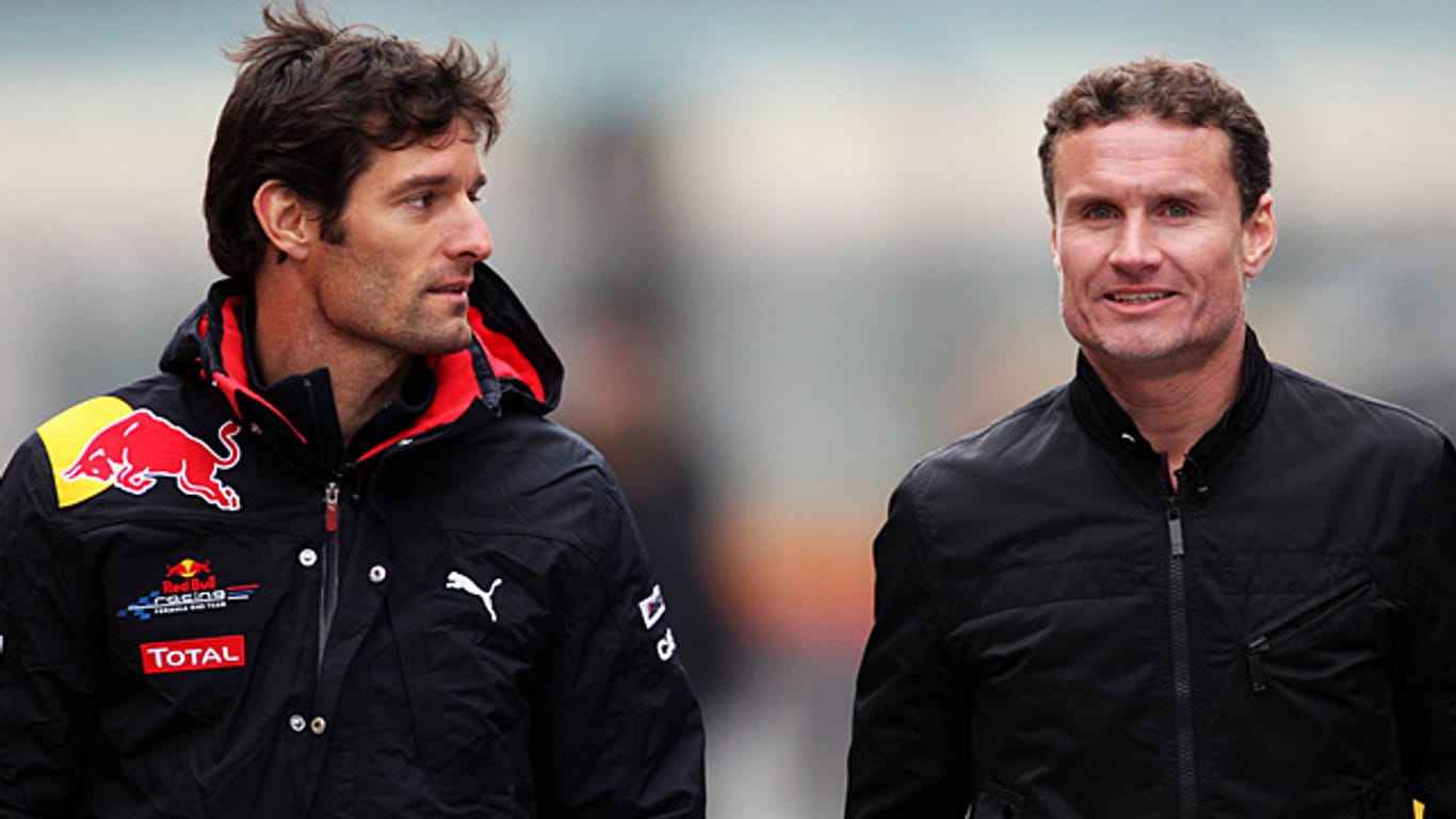 Mark Webber (li.) und David Coulthard sind gute Bekannte.