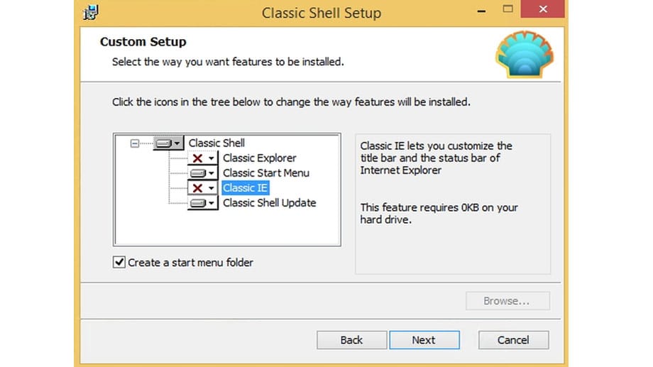 Installations-Assistent von Classic Shell