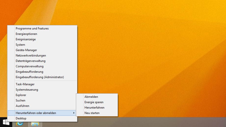 Windows 8.1 Start-Button-Menü
