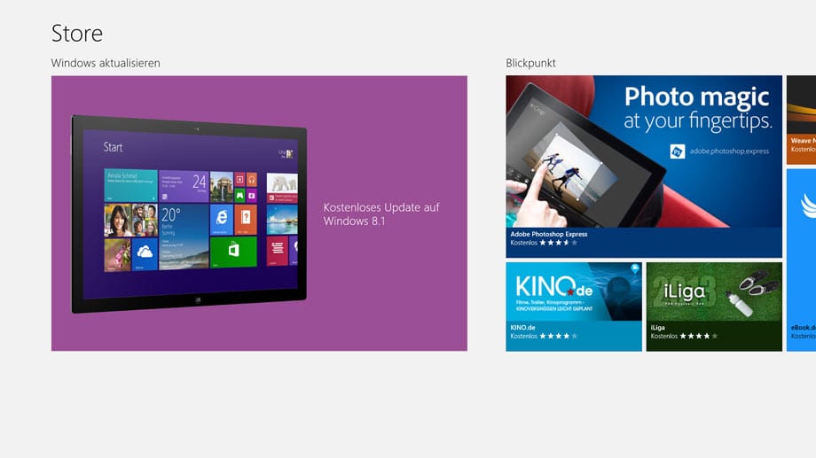 Store-Eintrag für Windows 8.1