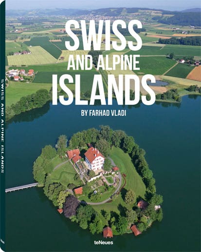 Diese und viele weitere, zum Träumen einladende Luftaufnahmen zeigt der Bildband "Swiss and Alpine Islands" von Farhad Vladi, erschienen im teNeues Verlag und im Handel erhältlich für 39,30 Euro.