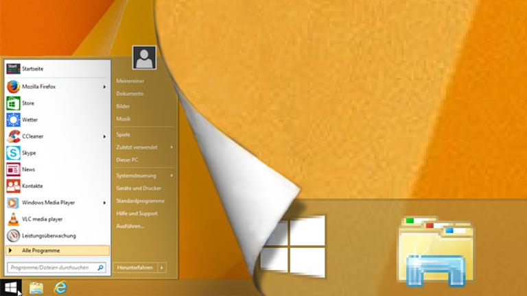 Windows 8.1 bringt den Start-Button zurück, doch für das Startmenü ist etwas Handarbeit erforderlich.
