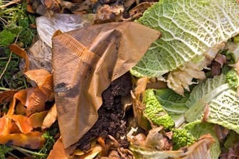 Gemüse und Kaffeesatz kann bedenkenlos in den Kompost