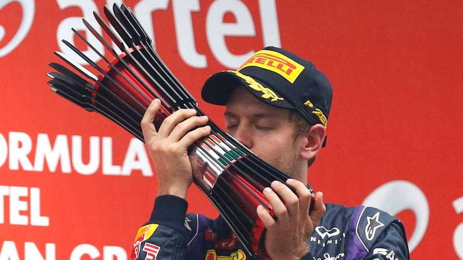 Mit Sieg in Indien machte Sebastian Vettel den vierten WM-Titel in Folge perfekt.