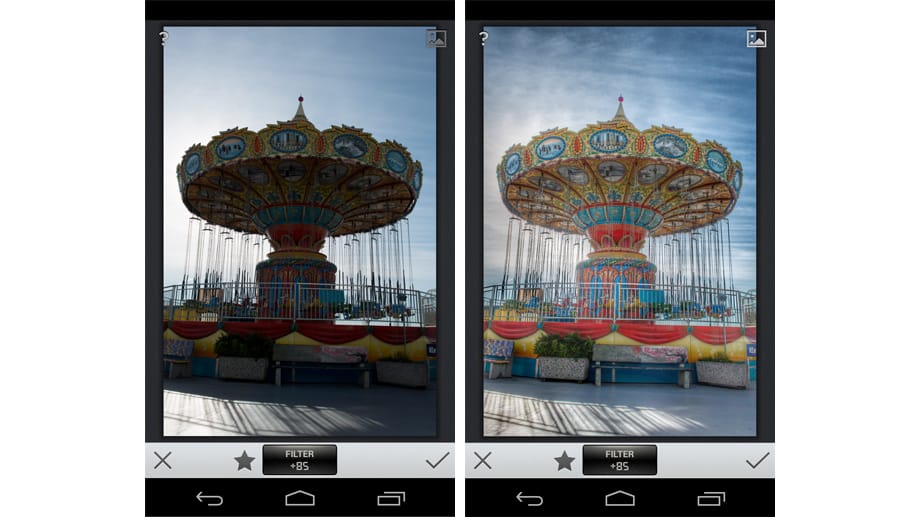 Die App Snapseed bietet einen HDR-Modus, der Bilder mit hohem Kontrast erstellt.
