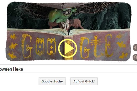 Google Doodle mit Halloween-Hexe