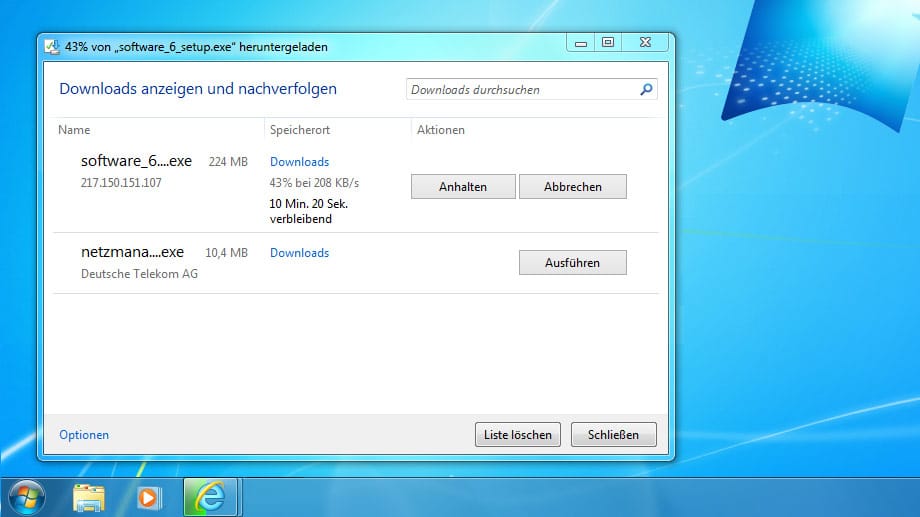 Internet Explorer 11 Download-Manager