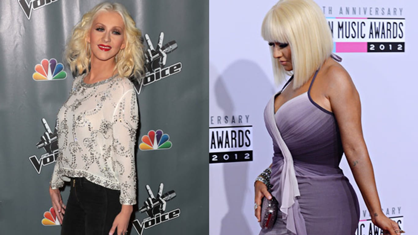 Christina Aguilera wird gerade zur XS-Tina (links).