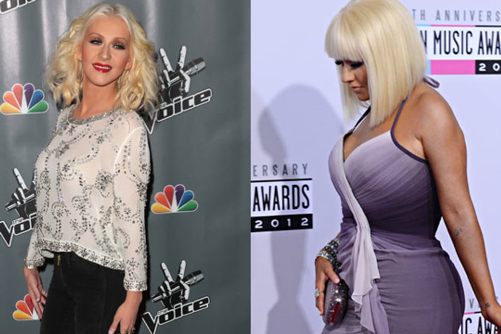 Christina Aguilera wird gerade zur XS-Tina (links).