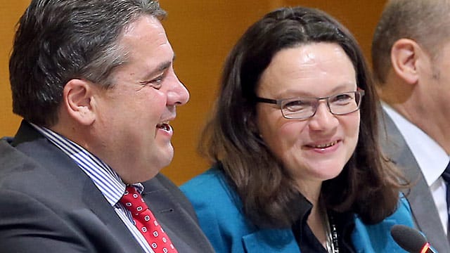 Parteichef Sigmar Gabriel und seine Generalsekretärin Andrea Nahles