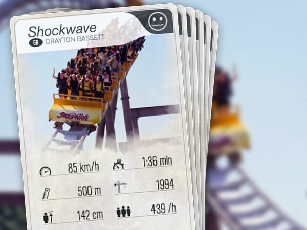 Achterbahnen: Um auf der Shockwave Achterbahn fahren zu dürfen muss man mindestens 142 Zentimeter groß sein.
