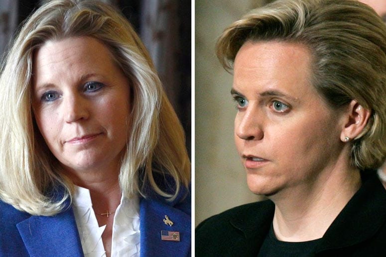 Liz Cheney (rechts) will bei den ultrakonservativen punkten; ihre Schwester Mary will sich ihr Leben mit Gattin Heather und den zwei Kindern nicht schlecht reden lassen.