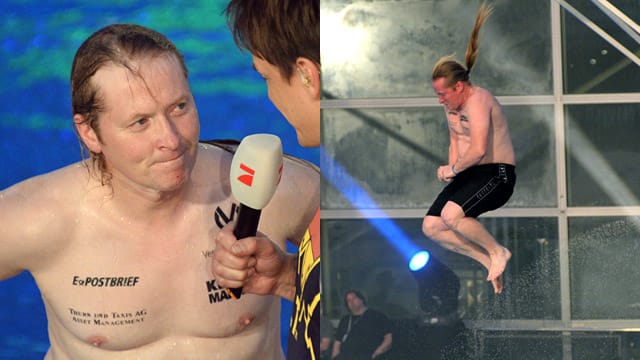 Sensation beim "TV total Turmspringen": Joey Kelly fliegt in der ersten Runde raus.