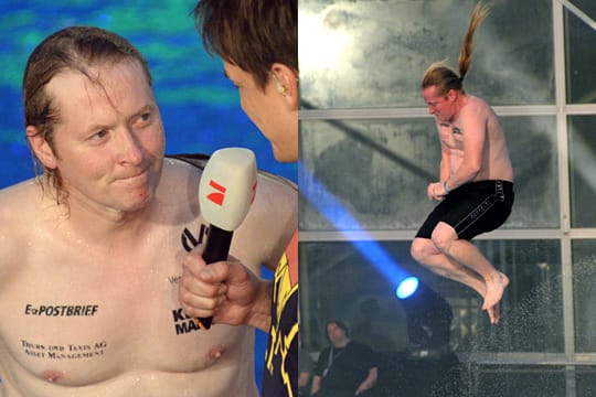 Sensation beim "TV total Turmspringen": Joey Kelly fliegt in der ersten Runde raus.