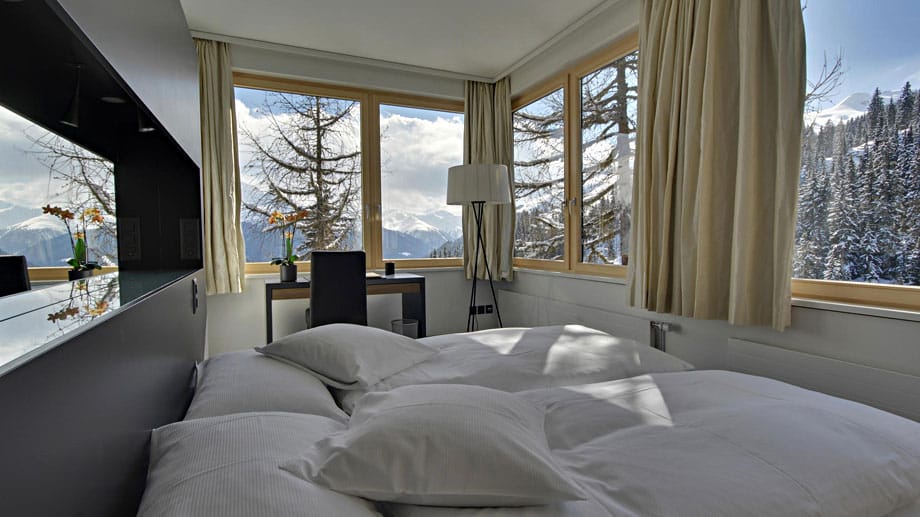 Diese Ferienwohnung in Davos bietet ein Ausblick zum Träumen und Entspannen.