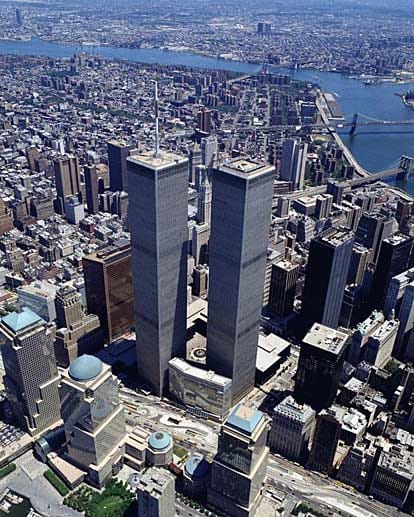Heute nur noch in Erinnerung: Das World Trade Center, das von 1972 an mit 417 Metern die Rangliste der höchsten Gebäude anführte.
