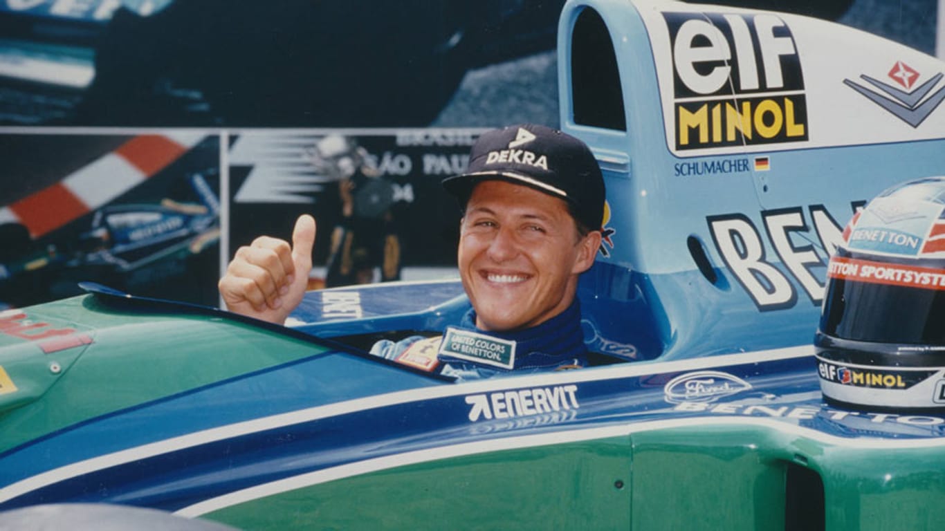 Michael Schumacher in seinem Benetton-Boliden von 1994.