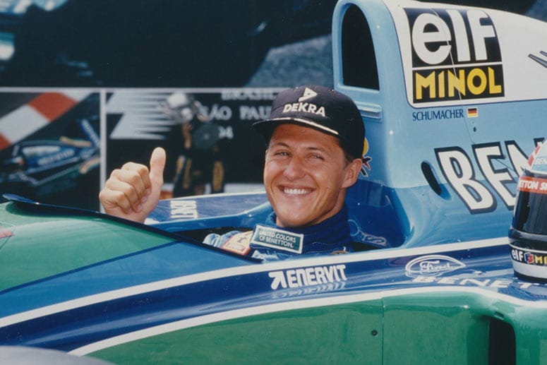 Michael Schumacher in seinem Benetton-Boliden von 1994.