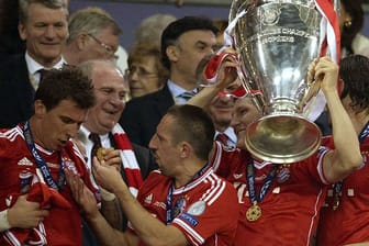 Bayern-Präsident Uli Hoeneß beim Gewinn der Champions League in Wembley.