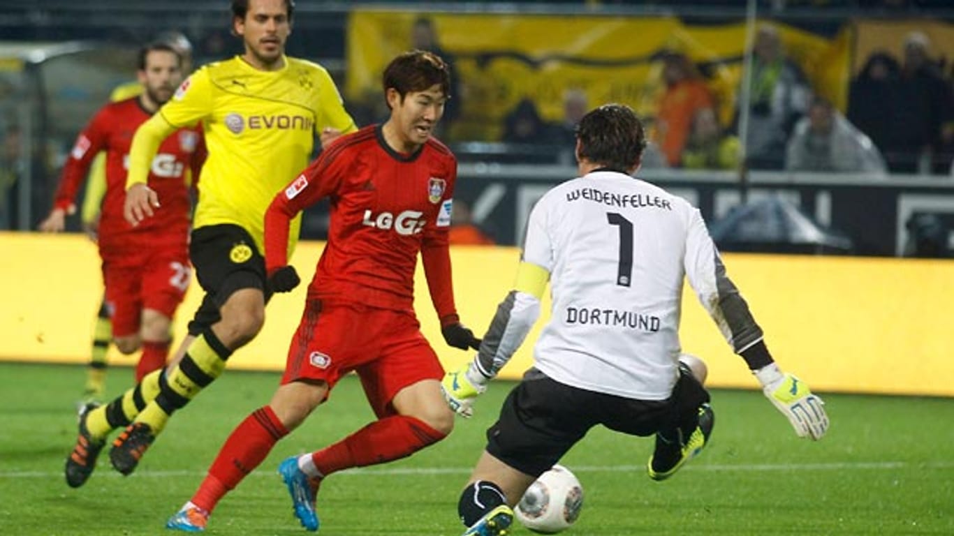 Leverkusens Heung-Min Son erzielt gegen Borussia Dortmund das Tor des Tages.