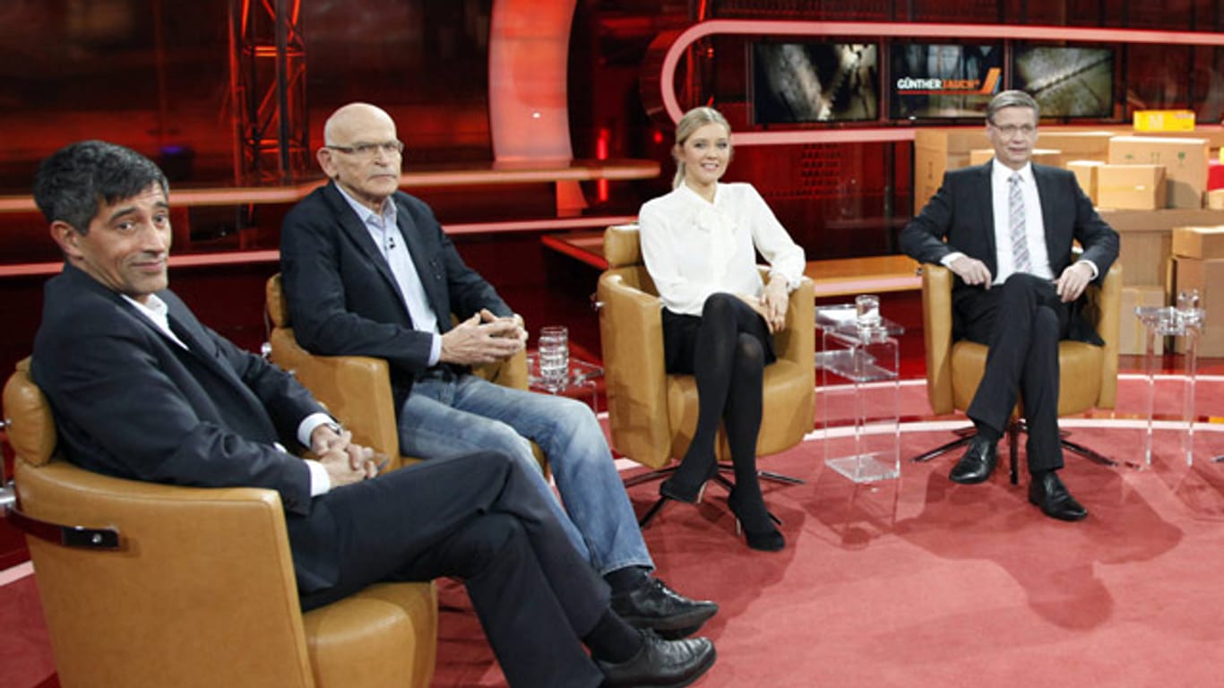 Günther Jauch mit seinen Gästen, u.a. Ranga Yogeshwar, Günter Wallraff und Laura Karasek.