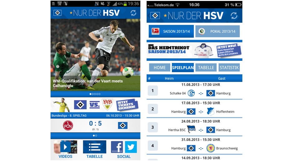 Über die Fan-App des Hamburger SV waren Nutzerdaten für Facebook und Twitter nicht sicher.