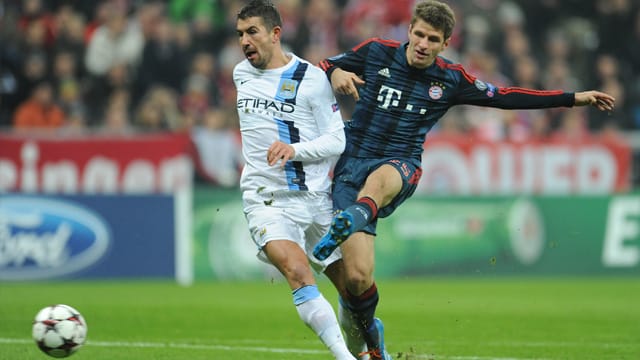 Thomas Müller (re.) erzielte das erste Tor für die Bayern.