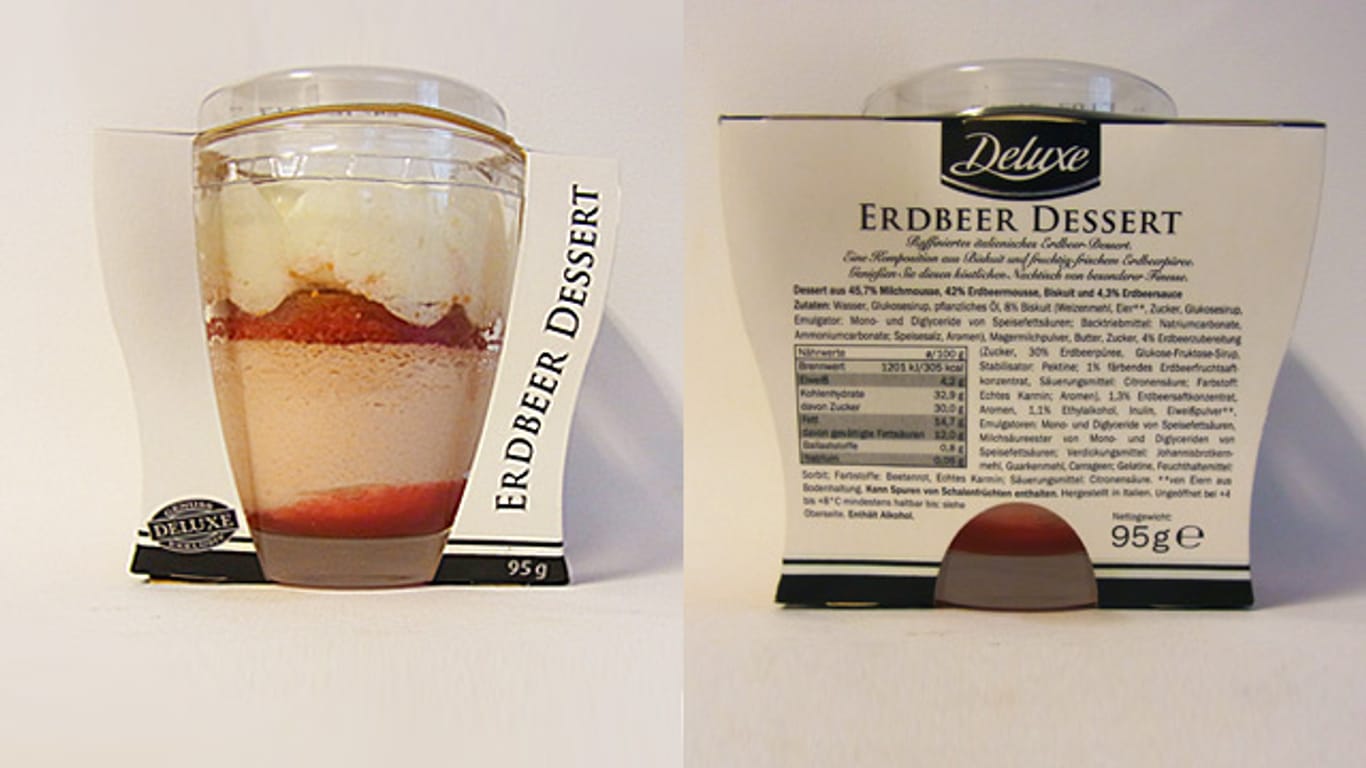 Das "Deluxe"- Dessert von Lidl enthält viel Chemie und Zucker, aber wenig Frucht.