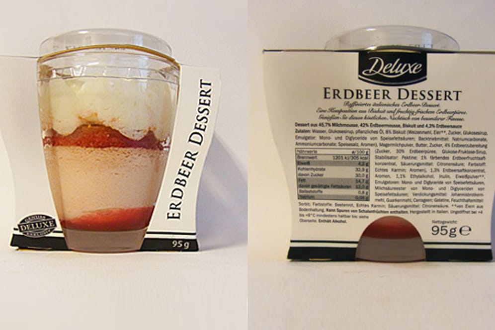 Das "Deluxe"- Dessert von Lidl enthält viel Chemie und Zucker, aber wenig Frucht.