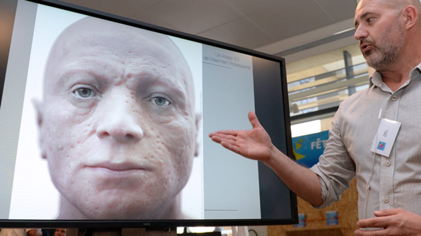 Für ihre Untersuchung betrachteten die Forscher eine 3D-Rekonstruktion von Robespierres Totenmaske.