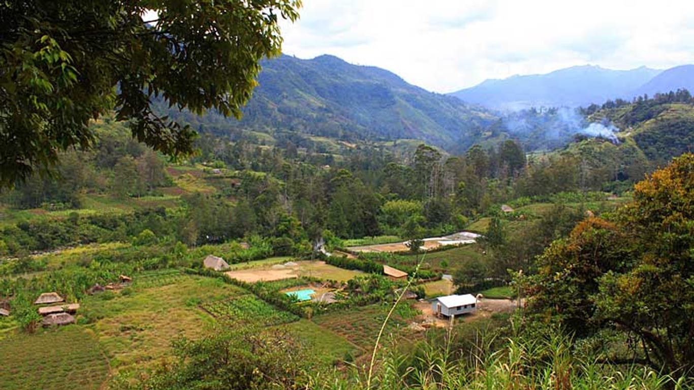 Landschaft im Hochland von Papua-Neuguinea.