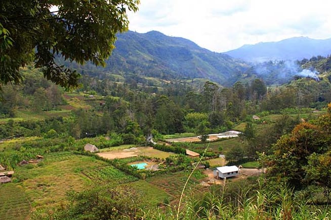 Landschaft im Hochland von Papua-Neuguinea.