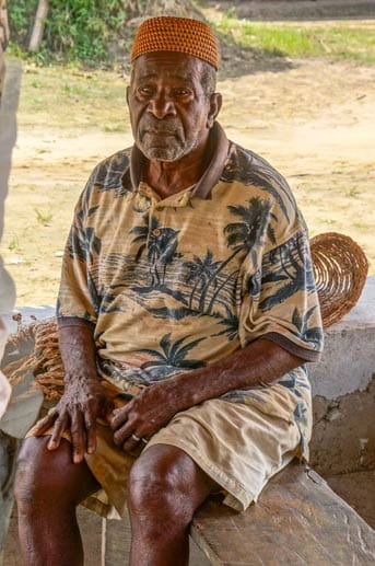 Der Dorfälteste Sengbeh Sannoh aus Jene behauptet von sich, hundert Jahre alt zu sein.
