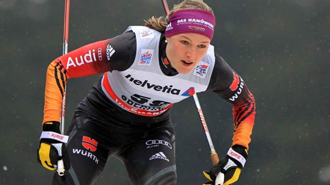 Denise Herrmann belegt in Oberhof Platz zwei.