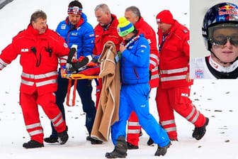 Schrecksekunde: Der dreifache Skisprung-Olympiasieger Thomas Morgenstern stürzt erneut schwer.