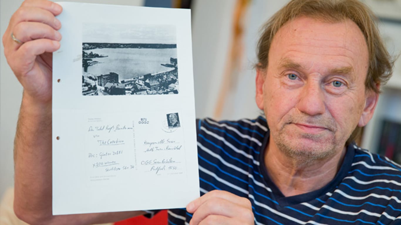 Die 1969 von Günther Zettl verschickte Postkarte an den Saarländischen Rundfunk im Original, die von der Stasi abgefangen wurde.