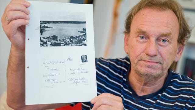 Die 1969 von Günther Zettl verschickte Postkarte an den Saarländischen Rundfunk im Original, die von der Stasi abgefangen wurde. Die 1969 von Günther Zettl verschickte Postkarte an den Saarländischen Rundfunk im Original, die von der Stasi abgefangen wurde.