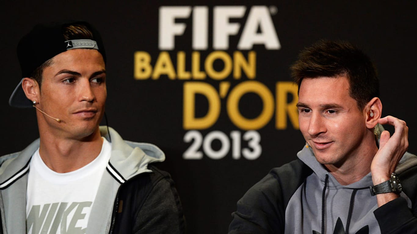 Cristiano Ronaldo (li.) und Lionel Messi: Keine Stimmen für sich selbst, aber auch keine für den Konkurrenten.