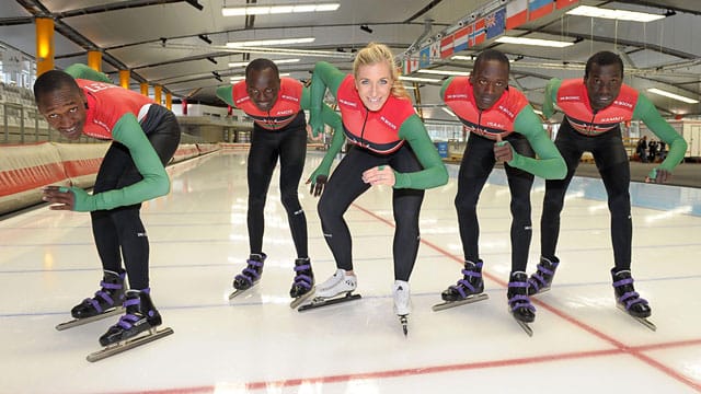 Anni Friesinger will vier Kenianer für einen Eisschnellmarathon fit machen. Anni Friesinger will vier Kenianer für einen Eisschnellmarathon fit machen.