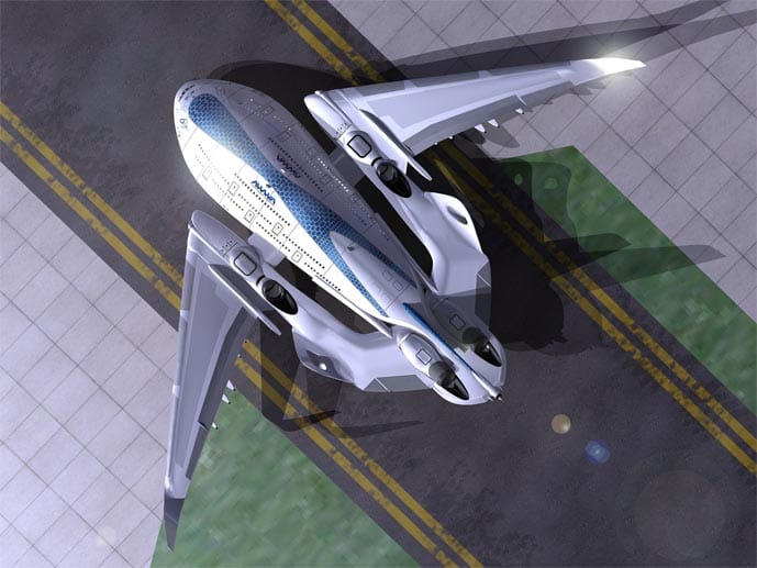 Der Entwurf des "Sky Whale" vereint moderne Flugzeuge mit Zukunftskonzepten.