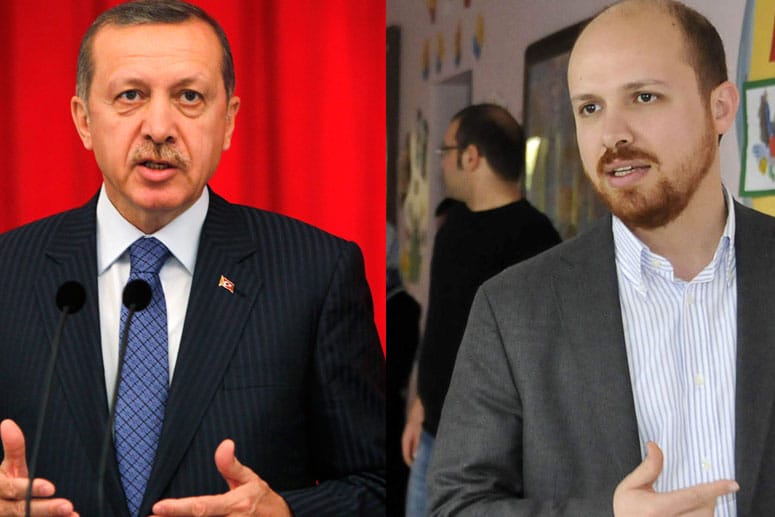 Der türkische Ministerpräsident Recep Tayyip Erdogan (li.) und sein Sohn Bilal.